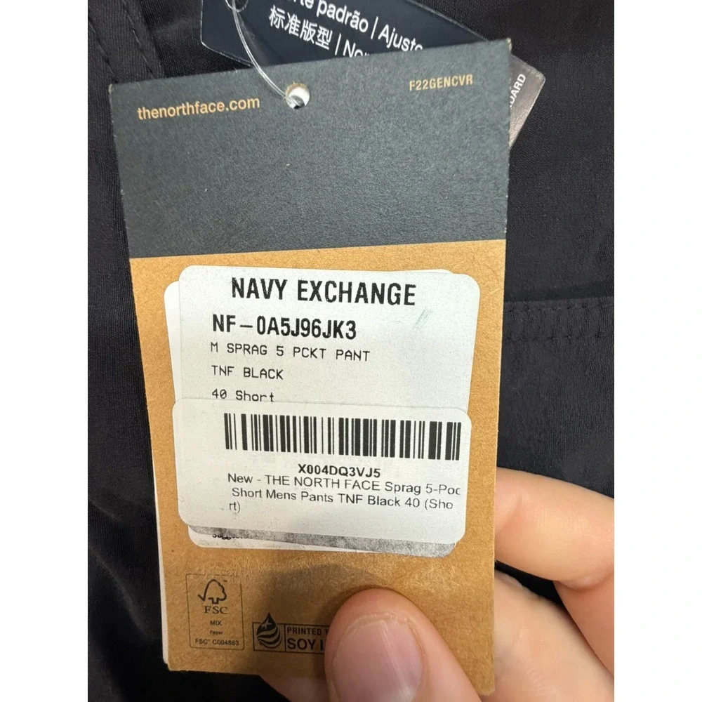New the North Face NWT Black Sprag 5 Pocket Pants Size 40 Short